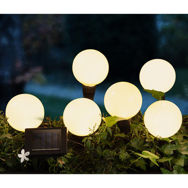 LED-Solar-Leuchtkugeln 6er-Set