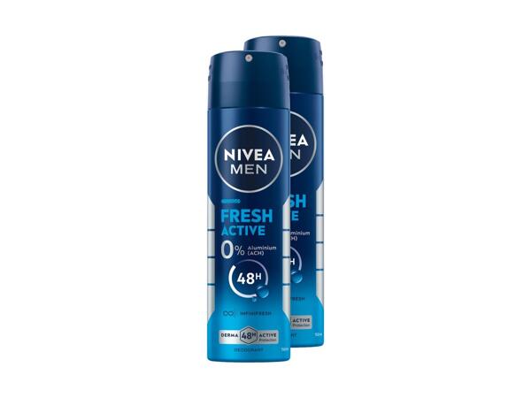 Déo Spray Fresh Active Nivea Men, pack de 2