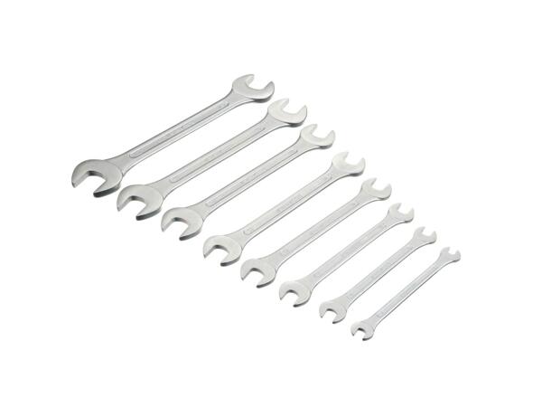 Double open-end or combination spanner set, 8 pieces