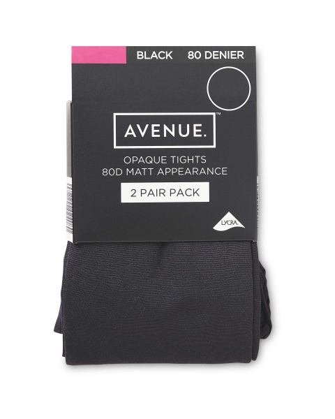 Avenue Black 80 Denier Tights 2 Pack