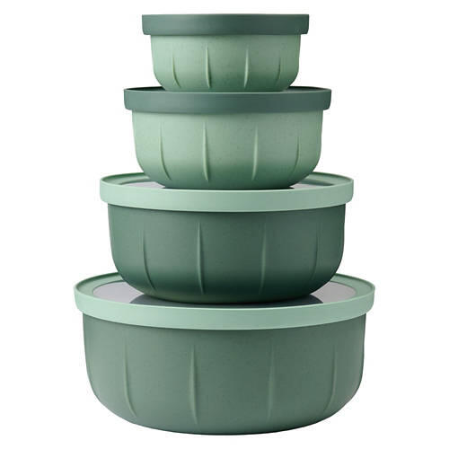 8 Piece Short Storage Bowl Set, Olive