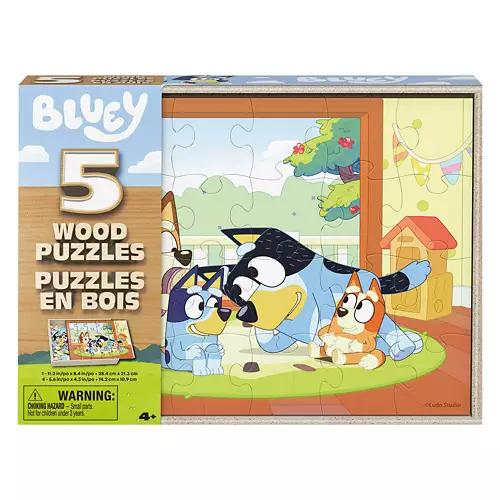 Kids 5 Piece Wooden Jigsaw Puzzle - Bluey