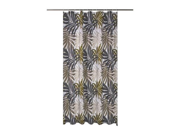 Shower Curtain With Tropical Leaf Pattern