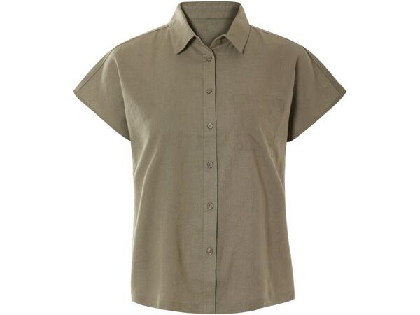 Ladies' linen-blend blouse