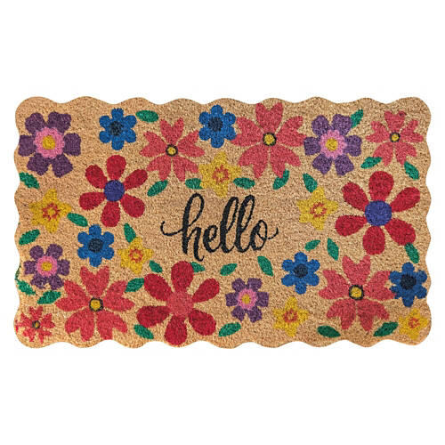 18" x 30" Winter Coir Mat - Hello Floral