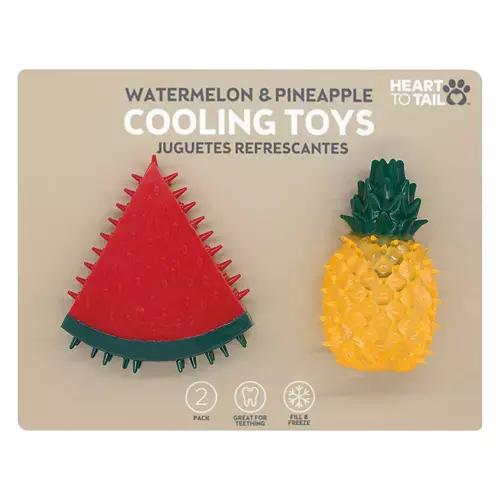 2 Pack Cooling Dog Toys - Watermelon/Pineapple