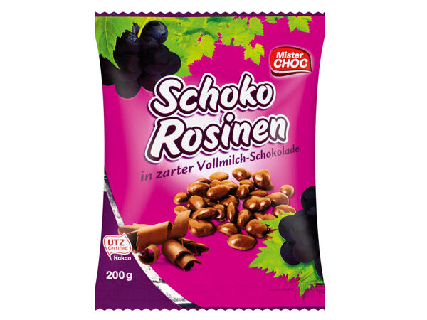 Rosinen in Vollmilchschokolade