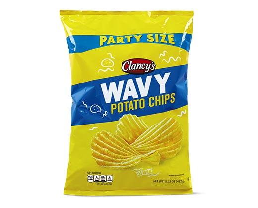 Clancy's 
 Party Size Wavy Potato Chips