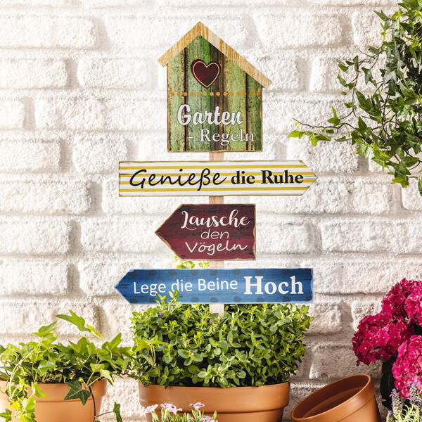 Holz-Gartenschild "Wegweiser"