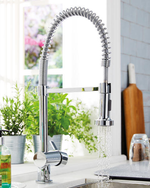 Chrome Spiral Kitchen Mixer Tap