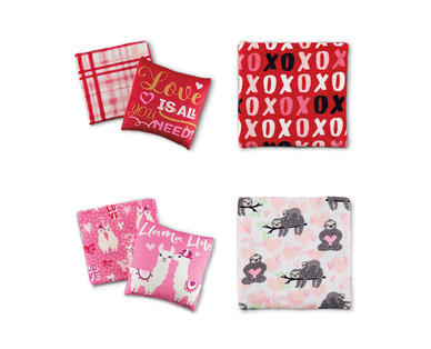 Huntington Home Valentine's Day Pillow and Throw