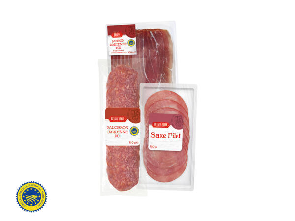 Jambon d'Ardenne/ Saucisson d'Ardenne/ Lufttorkad kotlett i skivor