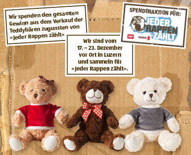 "Jeder Rappen zählt"-Teddybär