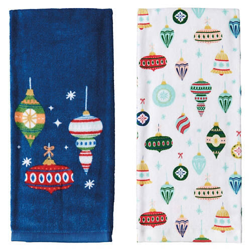 15" x 25" Holiday Kitchen Towels - 2 Pack, Ornaments