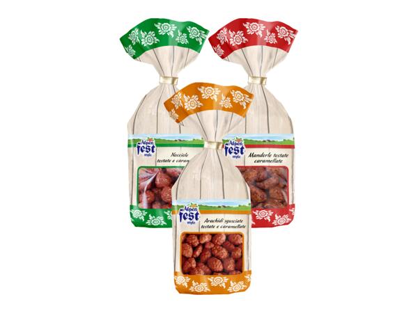 Toasted and caramelized nuts