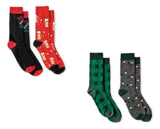 Merry Moments 
 Men's or Ladies 2pk Holiday Socks