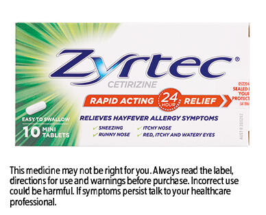 Antihistamine Zyrtec Tablets 10pk