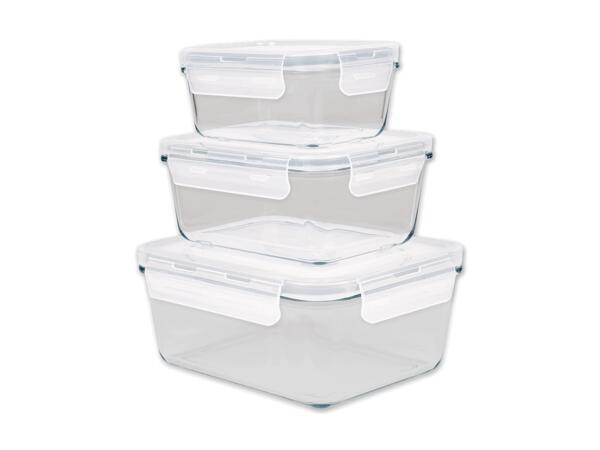 Glas-Frischhaltedosen-Set, 3-teilig