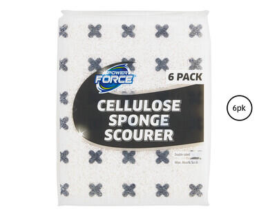 Monochrome Cellulose Sponge with Scourer 6pk or Microfibre Sponge with Scourer 3pk