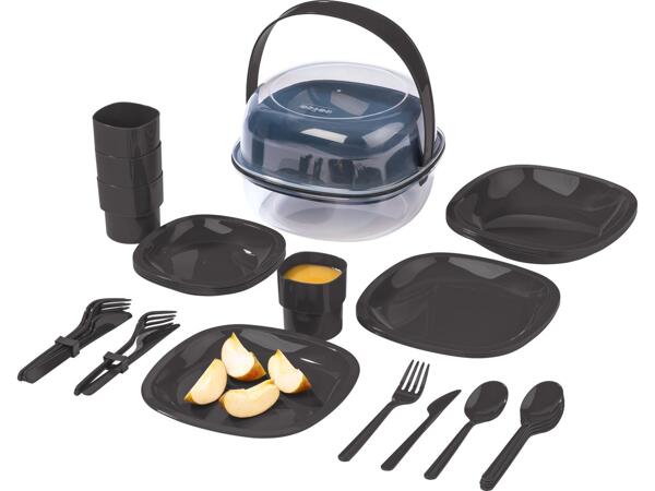 Camping tableware set, 33 pieces