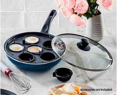 Egg Poacher Pan or Frypan with Glass Lid