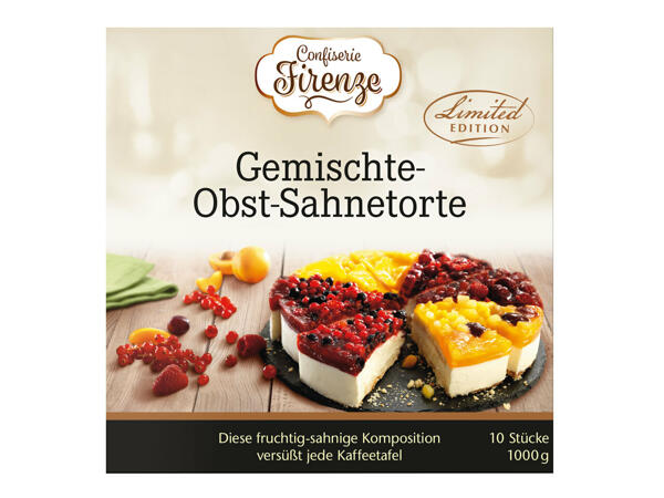 Gemischte Obst-Sahnetorte