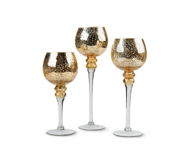 Huntington Home Set of 3 Glass Hurricanes