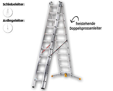 WORKZONE(R) Alu-Kombileiter, 3-teilig