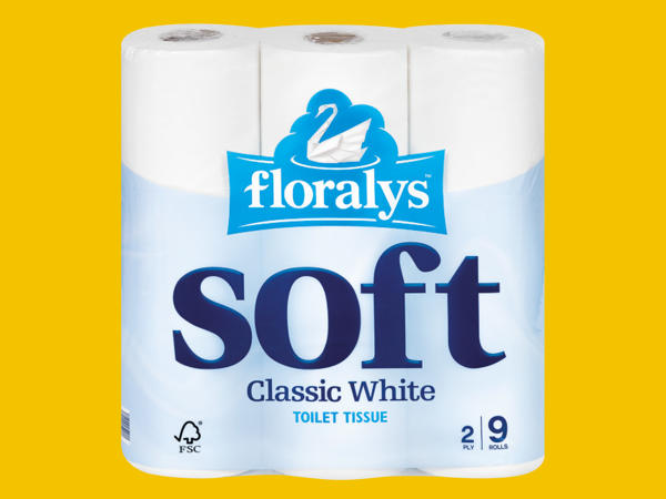 Floralys Soft Classic White Toilet Tissue