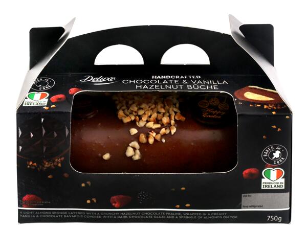 Handcrafted Chocolate & Vanilla Hazelnut Bûche