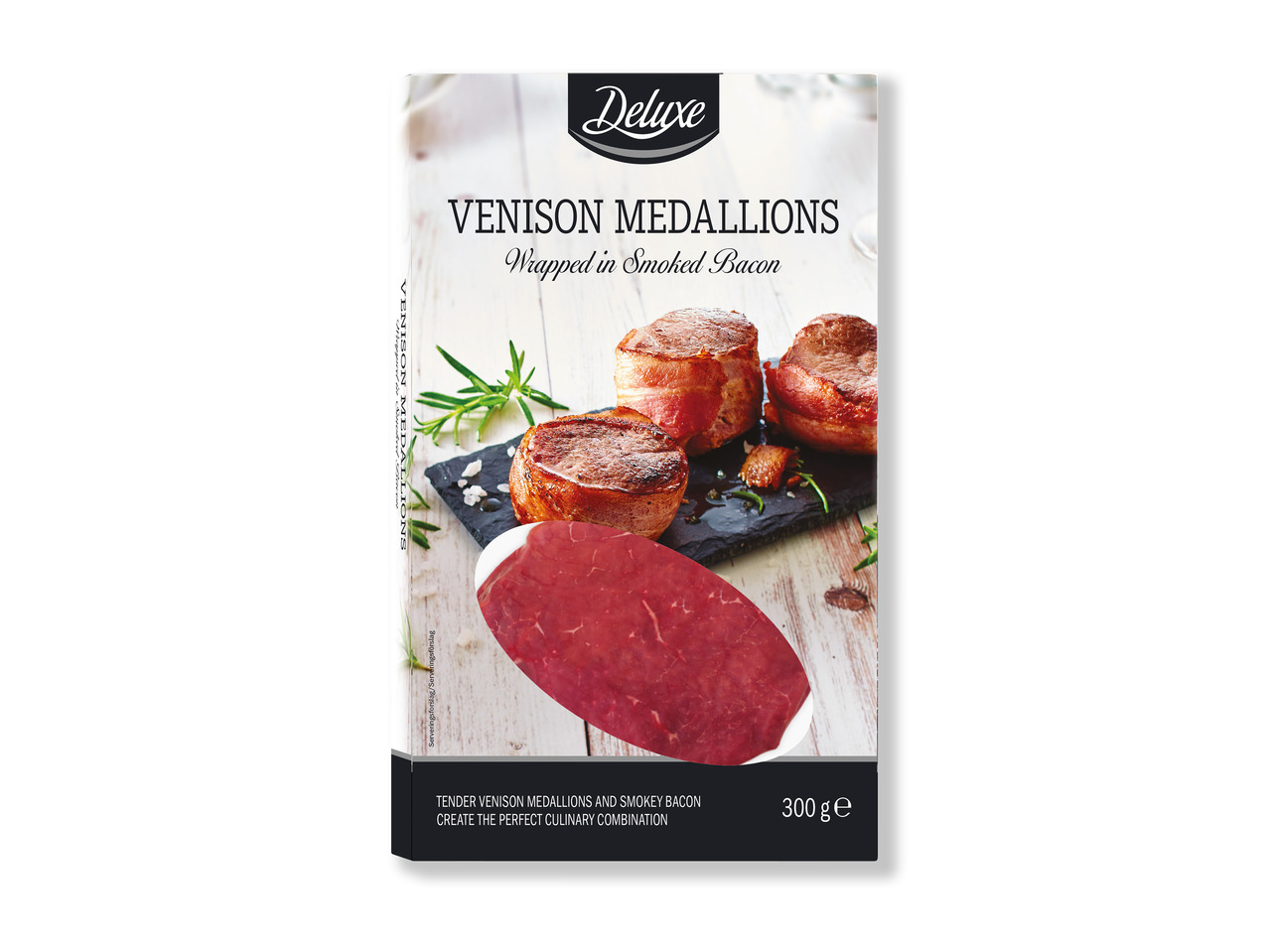 DELUXE Krondyrsmedaljoner med bacon