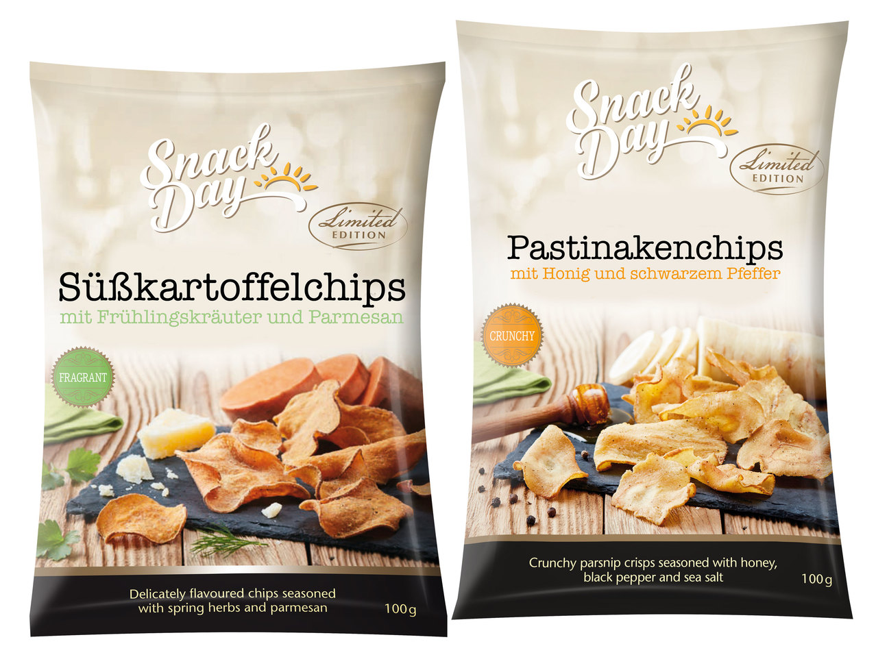 SNACK DAY Süßkartoffel-/Pastinakenchips