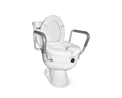 Welby Raised Toilet Seat With Lock and Armrests