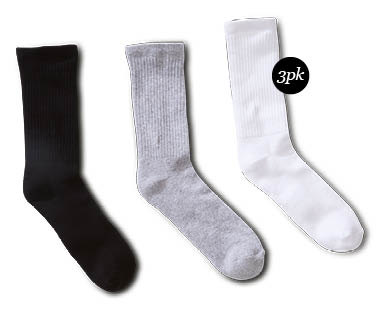Mens Socks – Crew 3pk or Low Cut 4pk
