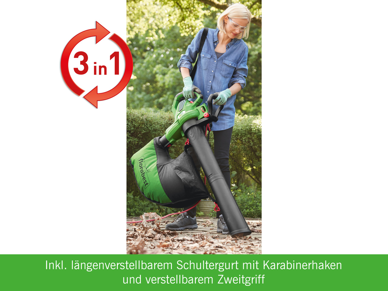 FLORABEST(R) 3-in-1 Elektro-Laubsauger/-bläser