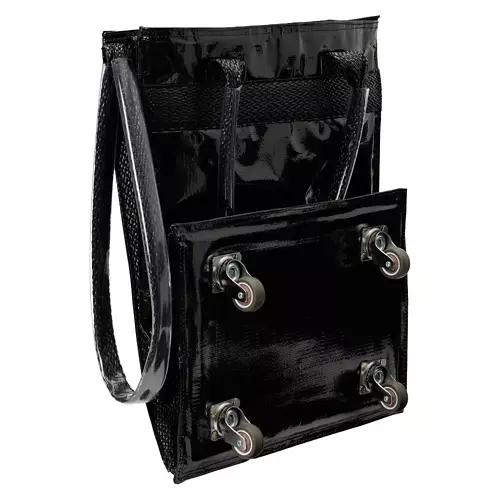 Foldable Rolling Tote - Black Metallic