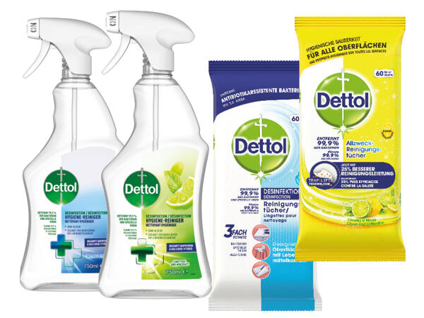 Dettol Allzweckreiniger oder Desinfektionstücher