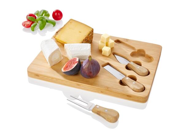Livarno Home Bamboo Cheese Board - 4 Piece Set