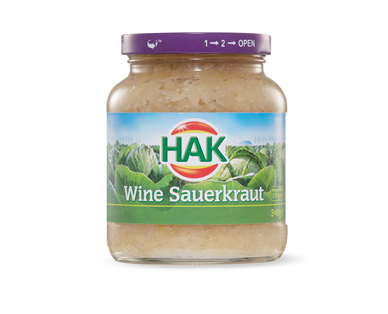 WINE SAUERKRAUT 340G OR RED CABBAGE WITH APPLE 355G