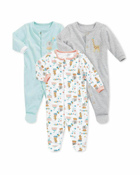 Circus Sleepsuit 3 Pack