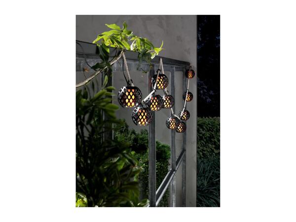 Livarno Home Solar Flaming Lantern String Lights