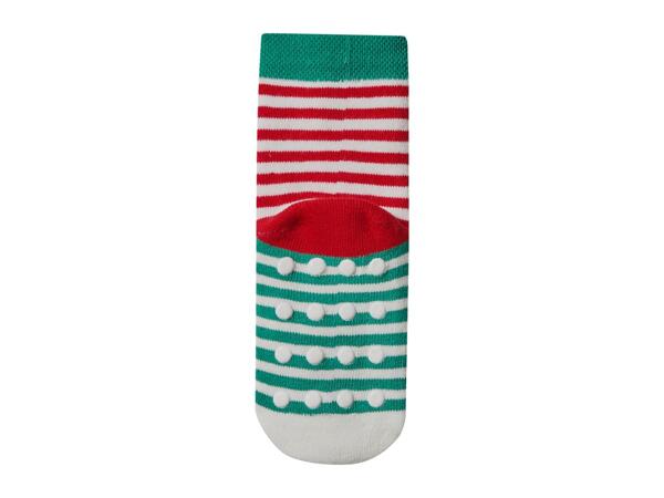 Lupilu Younger Kids' Grey & Striped Christmas Thermal Socks - 2 Pairs