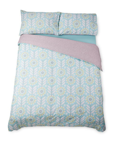 Double Printed Duvet Set Blue Floral