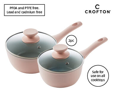 Ceramic Non-Stick Saucepan 2pc Set – 16cm and 18cm
