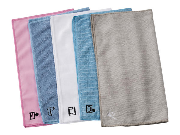 Microfibre Cleaning Cloths, 5 pieces