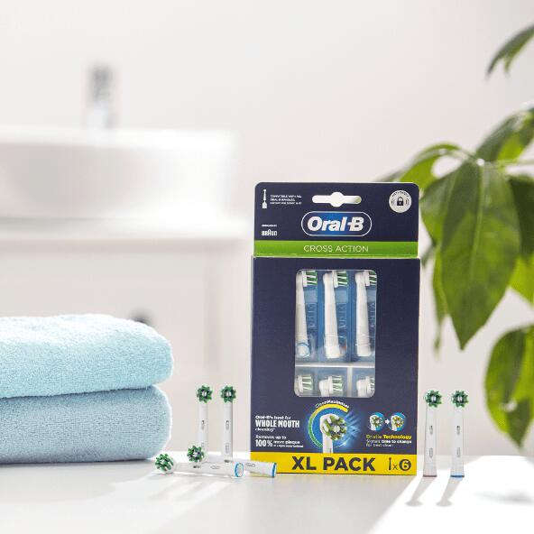 ORAL-B(R) 				Aufsatzbürsten CrossAction, 6 St.