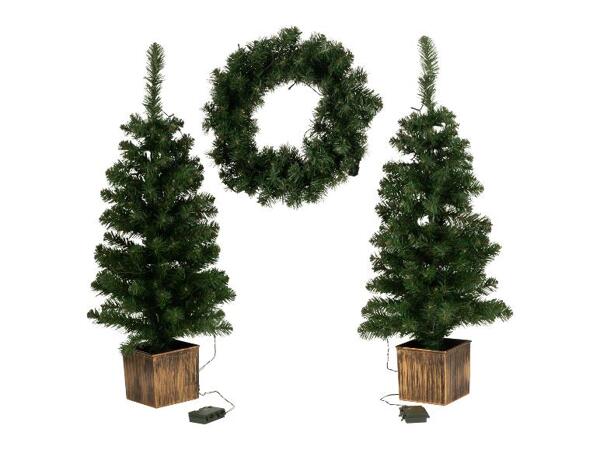 Sada LED vánočních stromků a adventního věnce