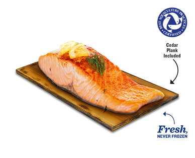 Fresh Atlantic Salmon on a Cedar Plank