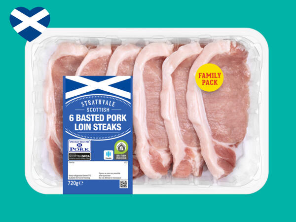 Strathvale 6 Scottish Pork Basted Loin Steaks