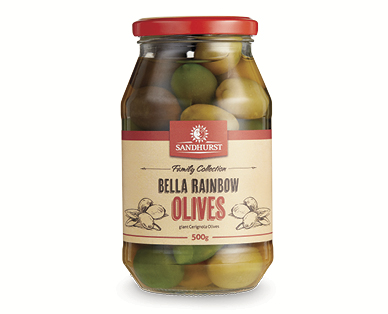 Sandhurst Bella Rainbow Olives 500g